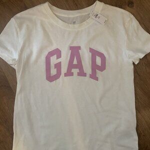 GAP Kids Girl's Pink & White Logo Tee T-Shirt